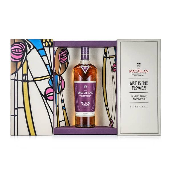 The Macallan Art Is The Flower con el estuche abierto, single malt 70 cl