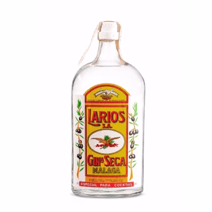 Ginebra Larios Gin Seca Málaga botella frontal vintage