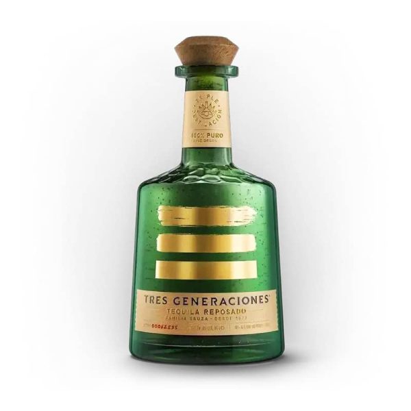 Botella de Tequila Tres Generaciones Reposado, 100% agave azul.